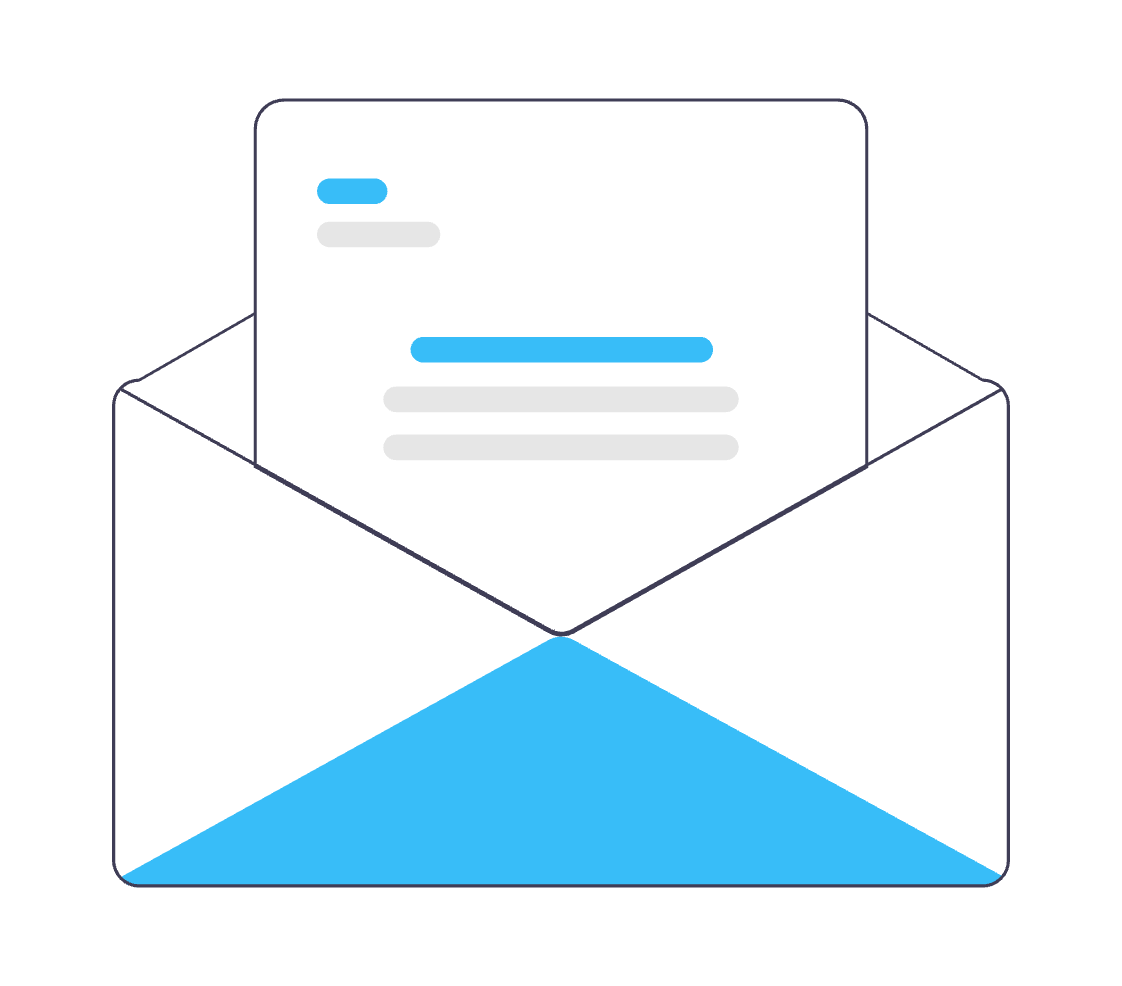 Illustration of an opened email